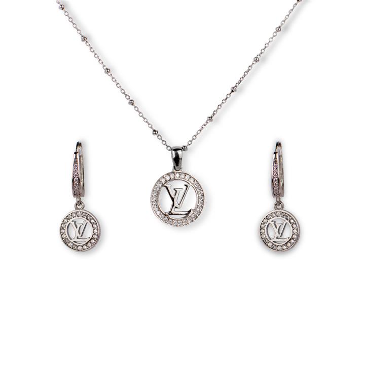 نیم ست نقره ای مدل Louis Vuitton کد 038